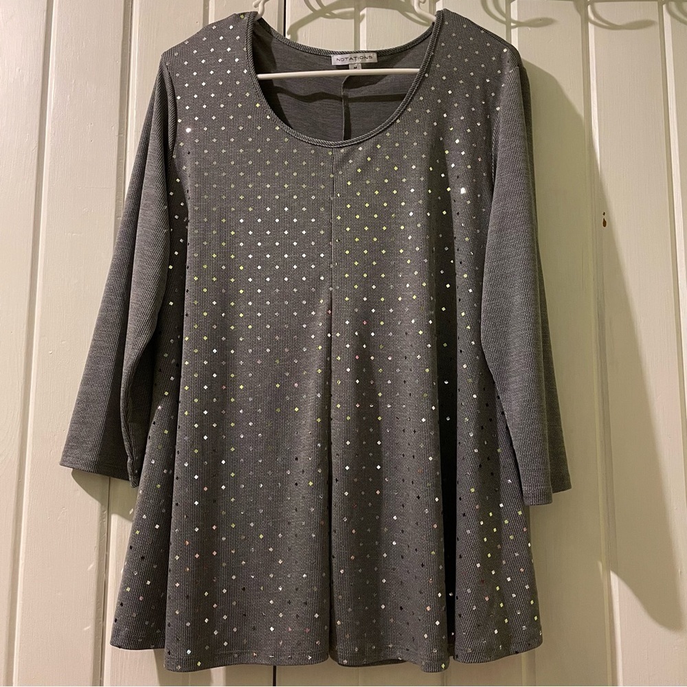 NOTATIONS blingy blouse-medium like new